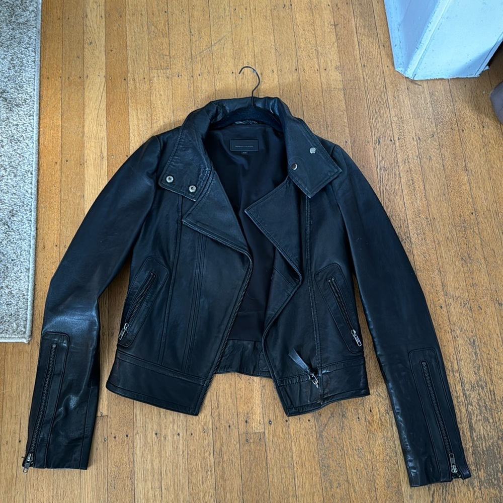 Black real leather jacket